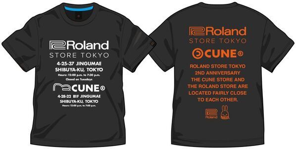 Roland Store TokyoとアパレルブランドCUNEのコラボTシャツを発売