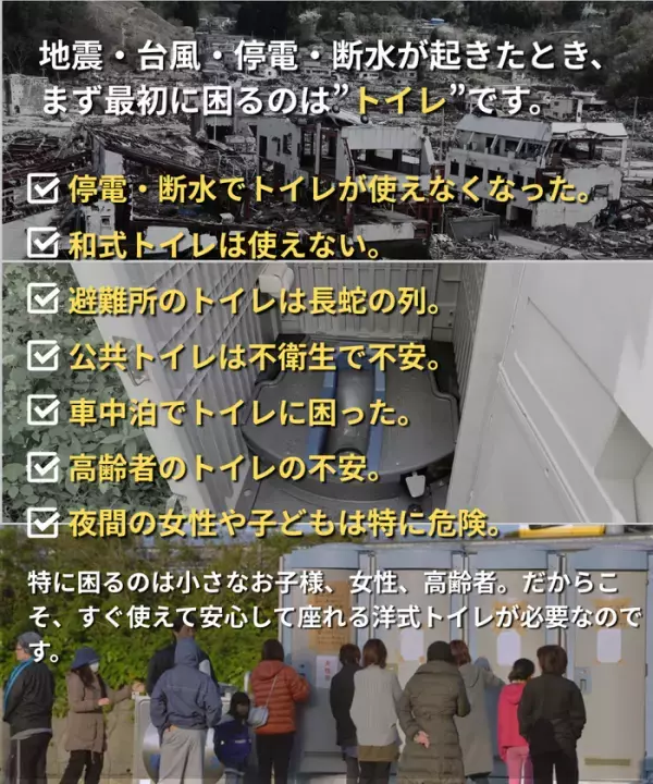 緊急時の困ったトイレ問題を“助かった”に変える。1台6役ポータブルトイレ「UNISTOOL」Makuakeにて1月25日(日)より先行販売開始！