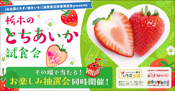 栃木県産いちご“とちあいか”を無料試食！2月11日に東京スカイツリータウン(R)でイベント開催。「Afternoon Tea TEAROOM」含む5つのカフェとコラボ！至福のとちあいかスイーツ期間限定販売