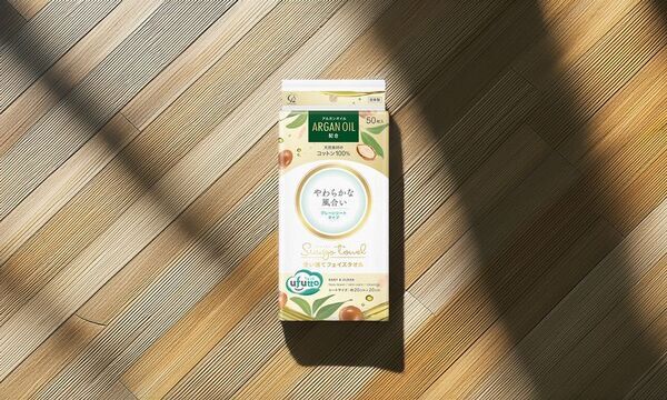 「砂漠の黄金」アルガンオイル配合の極上の肌ざわり『ufutto スウヨタオルアルガンオイル50枚』4/1新発売！
