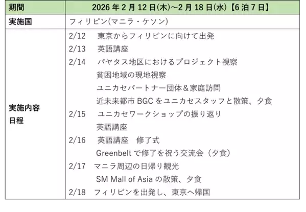 第一学院高等学校(通信制高校)、国際問題の理解を目的とした「フィリピン短期留学」を2026年2月12日(木)～18日(水)に開催