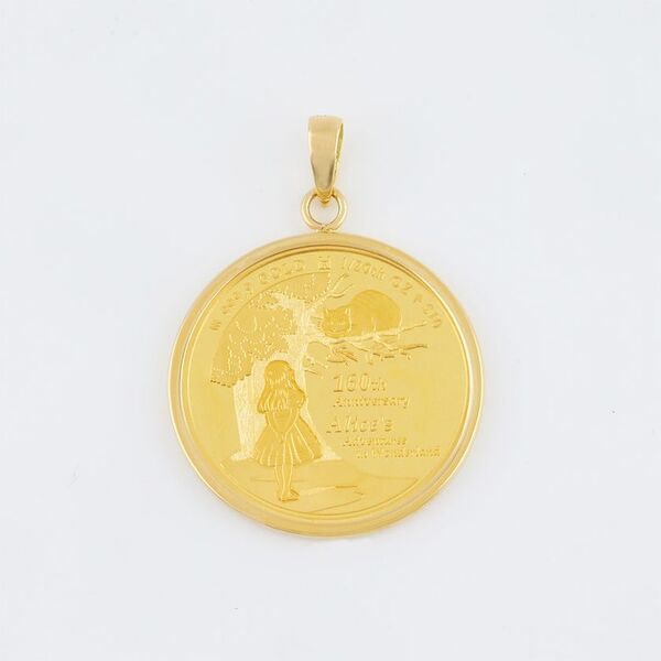 世界限定1,400枚　『不思議の国のアリス』純金コインがペンダントトップに！