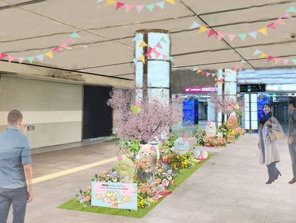 「すみっコぐらし」×「ホワイティうめだ」の夢のコラボ　スプリングバージョンで新たに登場！すみっコたちとポカポカお花見が楽しめる期間限定のディスプレイさらに、サニーテラスには「しっぽず」が初登場！