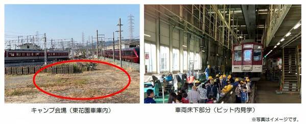 ～近鉄初開催　車庫線内で電車を眺めながらキャンプ体験～「きんてつ車庫キャンプin東花園車庫」を実施！