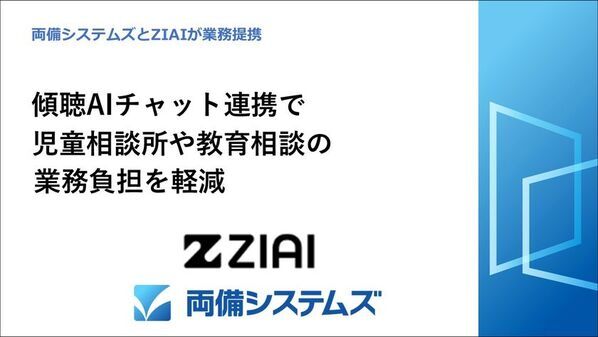 両備システムズとZIAIが業務提携　傾聴AIチャット連携で児童相談所や教育相談の業務負担を軽減