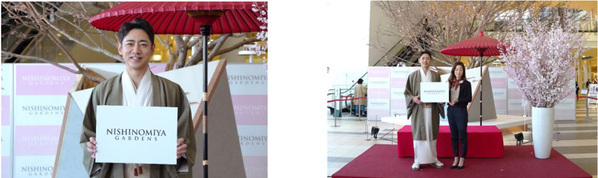 「阪急西宮ガーデンズ 春のお花見会」開催着物に身を包んだ俳優・小泉孝太郎さんが、桜の木の下で日本酒を嗜む