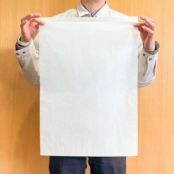 従来比3倍の超大型サイズ！アパレル業界の脱プラを強力サポートする半透明紙包材【グラスパックXL】新発売