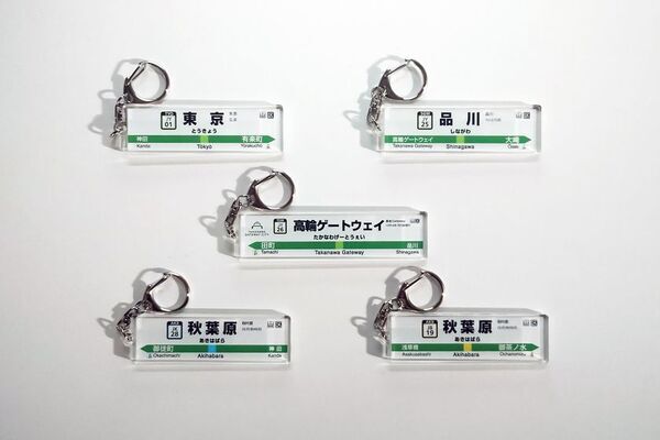 JR東日本 駅看板アクリルキーホルダーをガチャCAN自販機で4月10日より販売開始