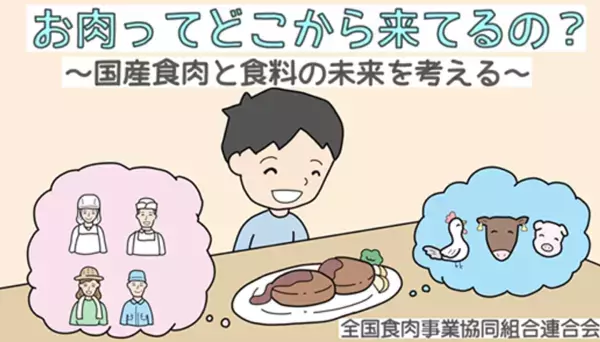 お肉ってどこから来てるの？～国産食肉と食料の未来を考える～食育「パラパラ漫画動画」公開
