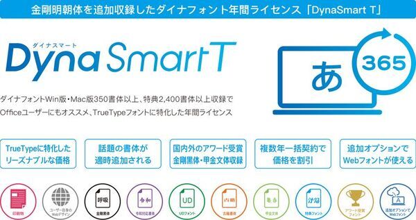 春を美しく彩る、明朝とゴシックが織りなす新書体「麗金体」が登場！ダイナフォント101書体を「DynaSmart V」にて4月15日より提供開始