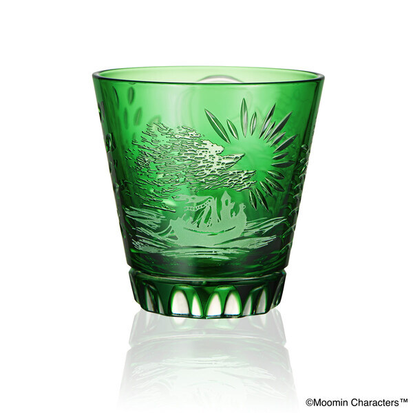 ムーミン小説の世界が、日本の伝統的工芸品「江戸切子グラス」に！　ムーミンとニョロニョロ・スナフキンとヨクサルの2種類