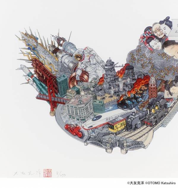大友克洋氏直筆サイン＆エディションナンバー入り　東京・銀座駅パブリックアート「Procession Spin」原画の高精細ジークレー版画作品、限定250部販売