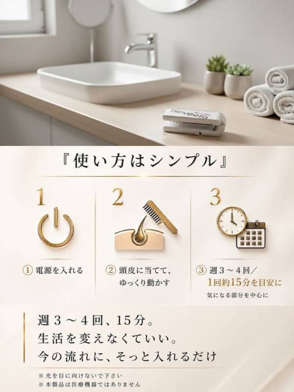 自宅で始める、新しい頭皮セルフケア習慣　「biohair12 レーザーコーム」Makuakeで公開中