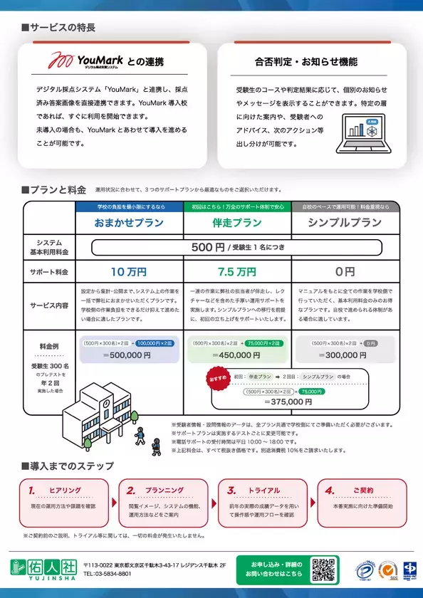 株式会社佑人社、私立中高のプレテスト・入試体験模試向け「成績票Web返却サービス」の提供開始