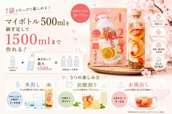 いつでもどこでもフレッシュな気分になれる“第3の飲み物”「DozoFreesh Fruits Tea」がパッケージリニューアル！新商品「マッチャライチ」「パッションジンジャー」も新登場
