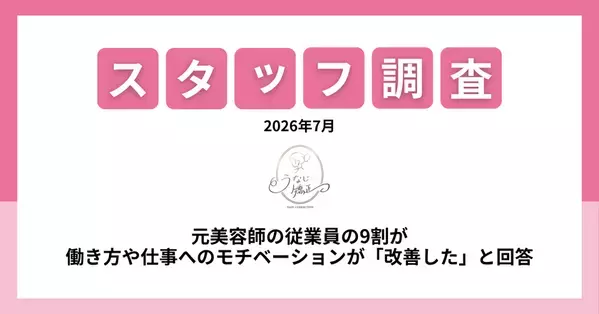元美容師・理容師の約9割が「働き方や仕事へのモチベーションが改善」と回答　うなじ矯正専門店「ミース」が従業員調査を実施