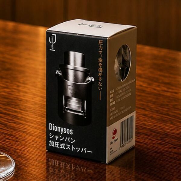 加圧ポンプ一体型で炭酸保持をサポート「DIONYSOS シャンパンストッパー」を8/4発売