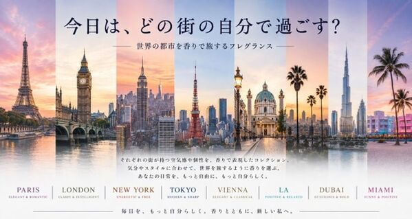 スペイン発「DICORA URBAN FIT」が日本上陸　世界8都市を表現したオードトワレ全10種を9月18日発売