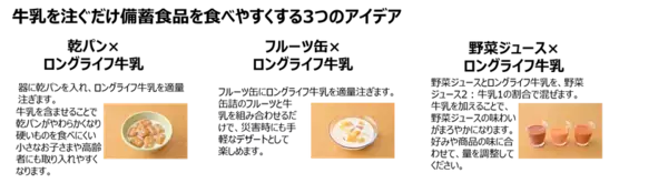 【9月1日は防災の日】日常使いがもしもの備えにロングライフ牛乳ではじめるローリングストック　学校給食でも活用が進む「使いながら備える」防災レシピ公開