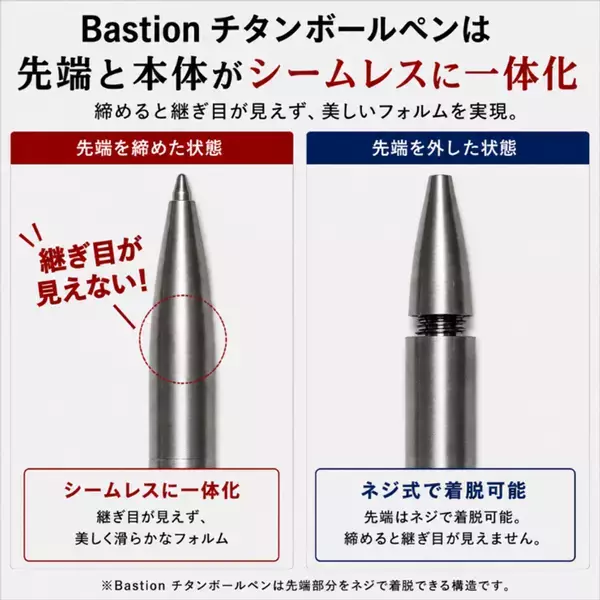 約47gの重厚感を楽しむチタン製ボールペン　「Bastion Regular」を9月3日より販売開始
