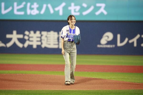 中日ドラゴンズ戦で「ハイセンス 大画面テレビ DAY」を開催　相川七瀬が始球式に登場！惜しくも2年連続のノーバン投球ならず