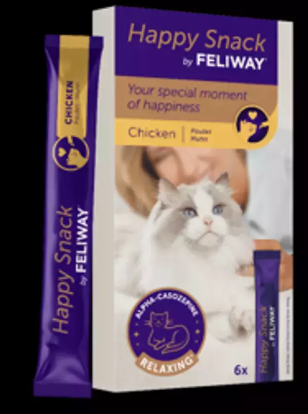 猫の穏やかな毎日を、もっとおいしく、もっと手軽に　α-カソゼピン配合の猫用おやつ「ハッピースナック by フェリウェイ(R)」新発売のお知らせ