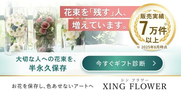 シンフラワー、花束を贈ったあとの楽しみ方まで提案する無料の「花束保存ギフト診断」を公開