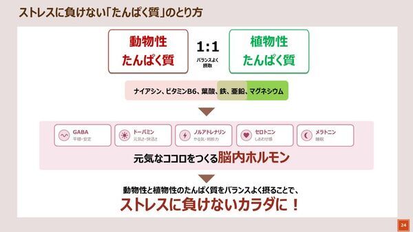 ＜現代型ストレスの蓄積とたんぱく質不足の関係「やる気ゼロでも作れるリセッ豆乳メシ試食会」レポート＞心療内科医の姫野友美先生が「ストレス対策におけるたんぱく質の重要性と豆乳活用」を解説　「ストレスに負けないカラダ」づくりのカギは「たんぱく質の動植物バランス」　“植物性たんぱく質＋マグネシウム”を手軽に摂れる豆乳に注目