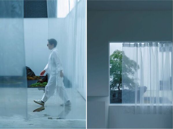 カーテンは「隠す」ものから「つなぐ」ものへ　わずか厚さ0,3mmの透明フィルムと糸を同時製織する技術で「見える」透明カーテンを開発、10/23(金)に公開＆販売開始