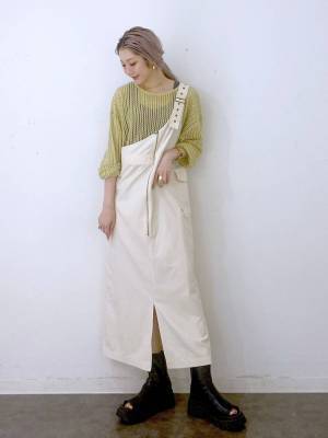 「おしゃれ感、やっばーい♡」【JEANASIS】1枚あると便利！ ひと癖「2WAYジャンスカ」