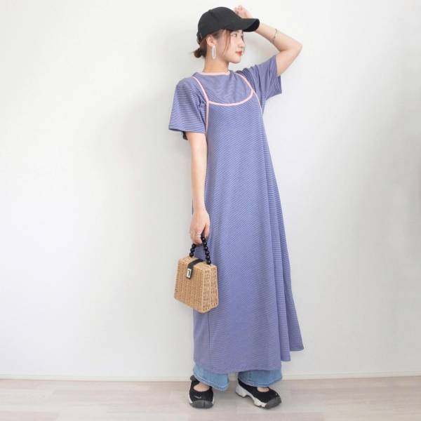 おしゃれさん『全員推し』！？ 【しまむら】セットでお得♡「ボーダーキャミワンピ」