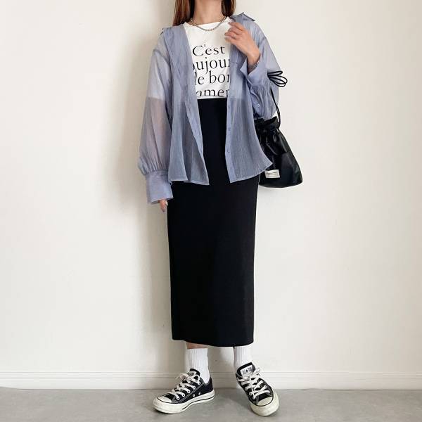 「コーデに一癖」プラスッ！！【しまむら】「オシャレ度がアップ！」の上品シアーシャツ♡