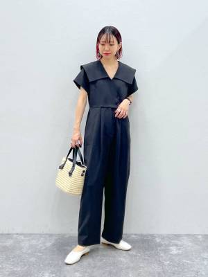 低身長さんに似合う♡【グローバルワーク】1枚で美シルエット！ 脚長見え「オールインワン」