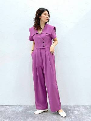 低身長さんに似合う♡【グローバルワーク】1枚で美シルエット！ 脚長見え「オールインワン」