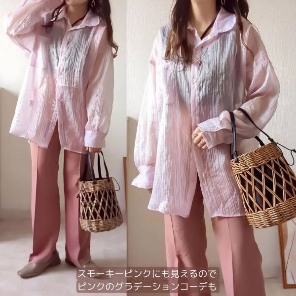 《再販》キターッ♡【しまむら】ツヤ感、最高！ 1枚で映える「激かわシアーシャツ」