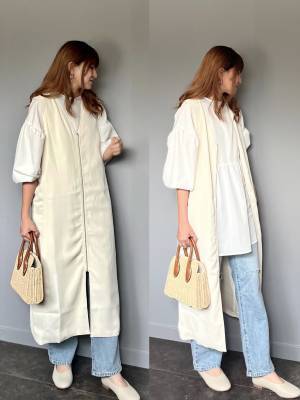 季節の変わり目に「羽織るだけで高見え」！！【ECRIRE】”2wayVネックジャンスカ”は1枚あったら超便利！