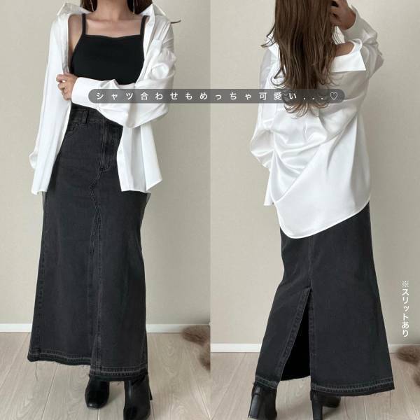 「プチプラには見えんわ」♡【GU】シルエット、最高◎ 大人っぽ「高見えスカート」