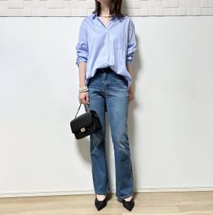 「美脚デニム見つけた」！！【GU】形、最っっっ高♡ 今っぽ「フレアジーンズ」