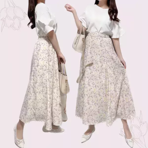 プチプラで優秀！ふんわり花柄♡が「高見え」「一目惚れで2色ゲット」【Alotta】ほんのり甘めな花柄スカート