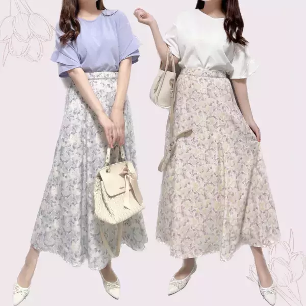 プチプラで優秀！ふんわり花柄♡が「高見え」「一目惚れで2色ゲット」【Alotta】ほんのり甘めな花柄スカート