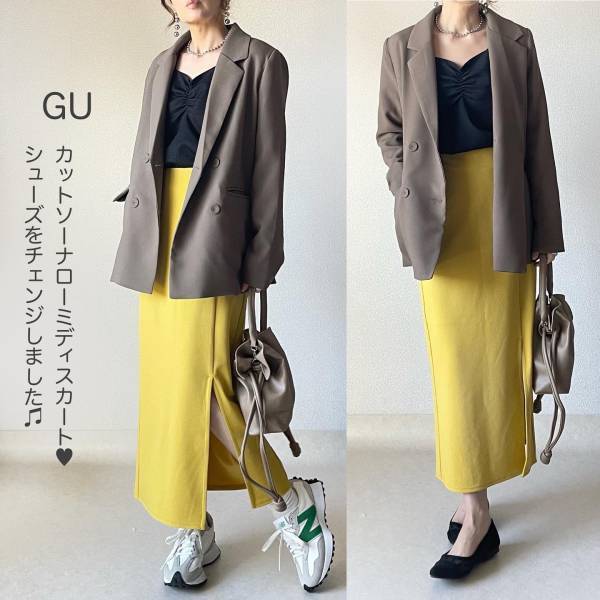 ブーム来てるよーッ♡【GU】一点投入で即、今っぽ♡「イエロースカート」