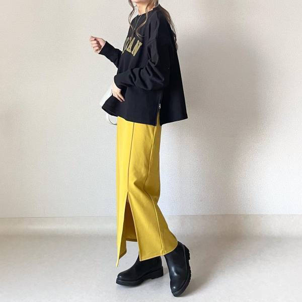 ブーム来てるよーッ♡【GU】一点投入で即、今っぽ♡「イエロースカート」