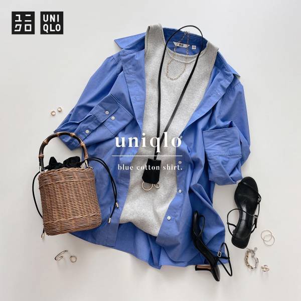 ＜羽織りがない。 → 解決！＞【ユニクロ】おしゃれさんも愛用♡ 着回し力◎「ブルーシャツ」