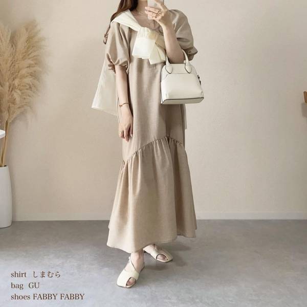 「後ろ姿まで可愛い」ワンピは【しまむら】ですっ！！「体型カバー」もしてくれる優秀”ワンピース”