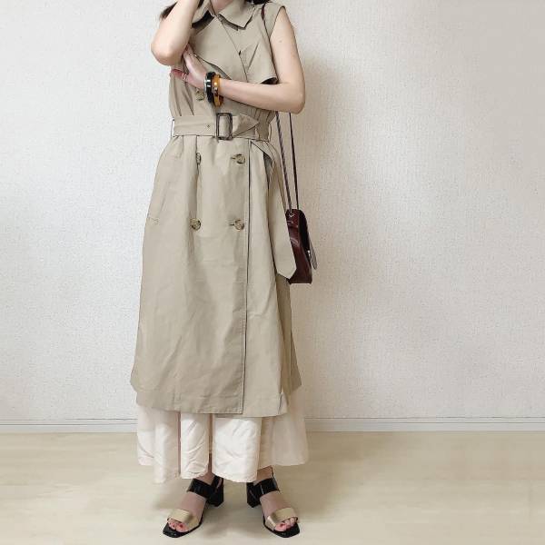 ワンピースとしてもジレとしてもめっちゃ可愛い！！【ユニクロ】リネンブレンドラペルワンピース