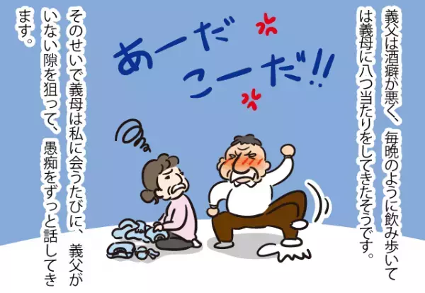 酒癖が悪い義父に『八つ当たりされる』義母。愚痴を聞いていたある日…→義母から”依頼された内容”にモヤっと！！