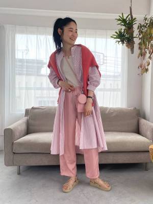 「シルエットが可愛いぃぃ♡」 【グローバルワーク】お手入れも楽！「多機能シャツワンピ」