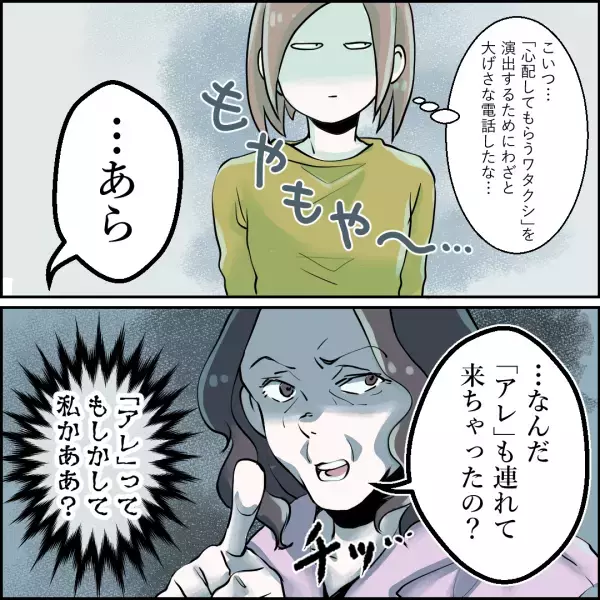 夫「母さんが入院！？」義母からの緊急コールがあり急いで駆けつけると…！？→電話の”衝撃理由”に嫁、イラッ！！