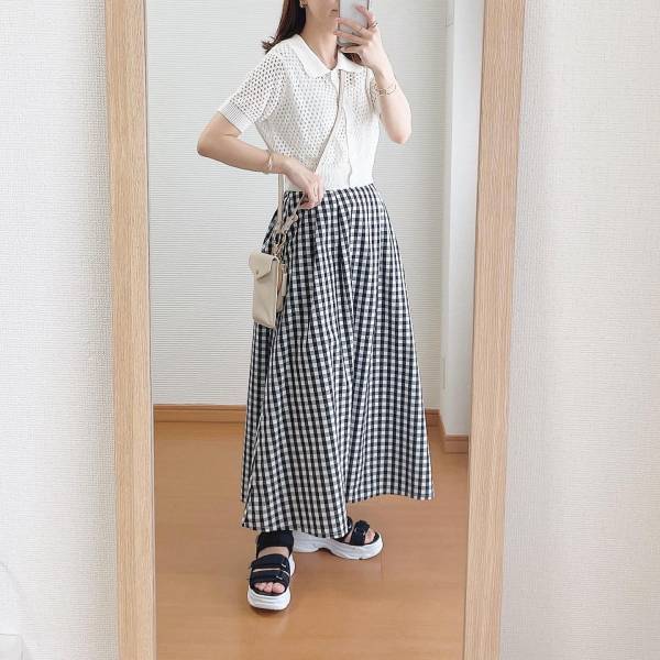 ＜春も夏も、超頼れる♡♡＞【ハニーズ】カジュアルにもキレイめにも◎「チェックスカート」