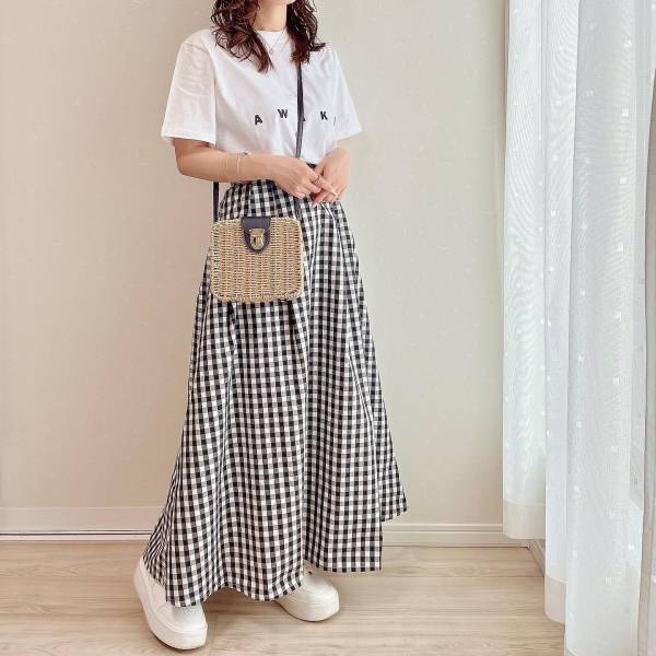 ＜春も夏も、超頼れる♡♡＞【ハニーズ】カジュアルにもキレイめにも◎「チェックスカート」